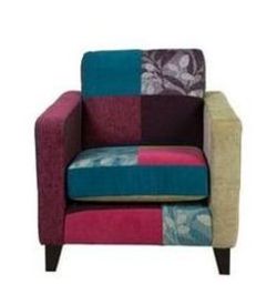 Peggy Patchwork Fabric Chair - Multicoloured